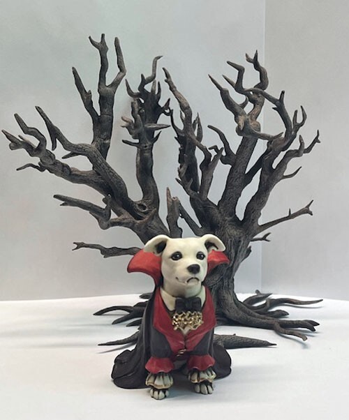 Neil Eyre Designs Halloween Staffordshire Bull Terrier Count Dracula MADE USA