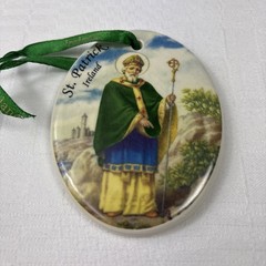 St. Patrick Wall Hanging Ceramic Ornament Ireland – Liffrey Artefacts – Vintage