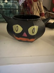 Mary Engelbreit Enesco Metal Black Cat Head Ghoul Face Rare Halloween 4 Cats 03
