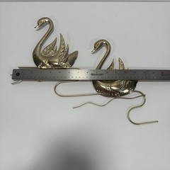2 Swan Birds Swimming- Metal Wall Hanging Art Home Decor Swag – 15×12”