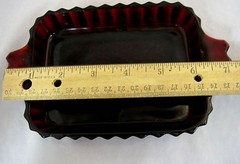 Ruby Cranberry Red Glass Sugar Creamer Tray Un-Matched Design