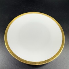 Rosenthal Germany 3680 White Gold Band Black Lines Round Plate Dish 6 Inch Set 6