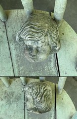 Vtg Concrete HEAD Salvaged Cement Garden STATUE Old Weathered Gothic-Child Bust!