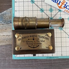 Victorian Brass Telescope w/ Box, Antique Finish, Handheld Monocular Spyglass