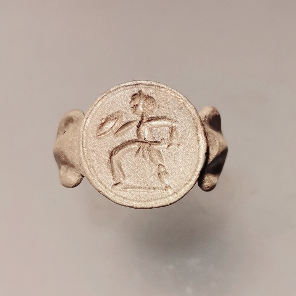 Unique Ancient Roman Silver Ring Gladiator 1st – 2nd. AD. Century.