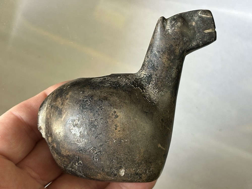 AUTHENTIC PRE-COLUMBIAN CANOPA / CONOPA LLAMA EFFIGY VOTIVE CONTAINER PERU
