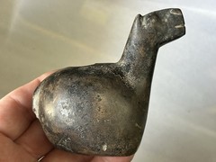 AUTHENTIC PRE-COLUMBIAN CANOPA / CONOPA LLAMA EFFIGY VOTIVE CONTAINER PERU