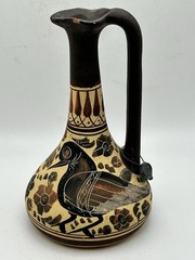Corinthian 550 BC Reproduction Vessel Hand Crafted And Painted In Greece Birds