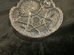 Vintage Lead Crystal Candy Dish With Sawtooth Rim