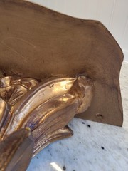 Classic Italian Florentine Gold Gilt Carved Wood Wall Shelf 12″ wide