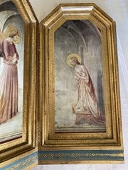 VTG Neiman Marcus Gold Leaf Folding Hinged Diptych Panels; “Annunciation”; ITALY