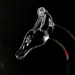 HEISEY TURNED GIRAFFE, Art Deco Glass, 10 7/8 in, Made In USA