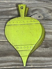 AS-IS Vtg HODA Wall Hanging Lamp Bellows Cast Aluminum Green Decor Hoda Lot 2