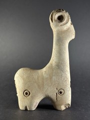 RARE ANCIENT N-EASTERN STONE CARVED RAM IDOL WITH DECORATION 15CM – CA 600-900AD
