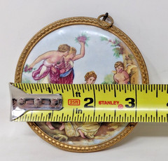 Vintage Pair Ceramic Victorian Scenes Gold Gilt Framed 1940’s B&S Creations NY