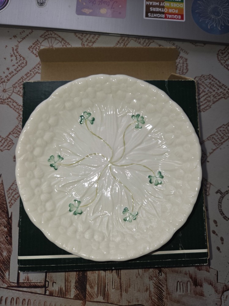 Belleek Fine Parian China Daisy Accent Plate Hand Crafted In Ireland