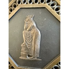 Vintage Greek Mythology Relief Plaques Set Of 6 Octagonal Brass Wall Decor