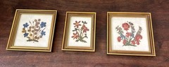 Vintage FLORALP TYROL Pressed Flowers (3) Framed Art Print Hand Made In Austria