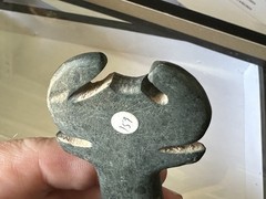 RARE PRE-COLUMBIAN EFFIGY STONE SCEPTER OR MACE FROM COSTA RICA ~ MOTLEY COA