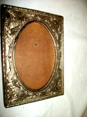 BUCKLERS NY PICTURE FRAME ORNATE SILVER ANTIQUE METAL HEAVY PEWTER SWIVEL EASEL