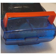 VTG Avon Stock Race Car Decanter 90% Collectible vanity Blue Glass Bottle w/ Box