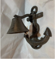 Handcrafted Nautical Decor Rustic Copper Cast Iron Wall Mounted Anchor Bell 8″