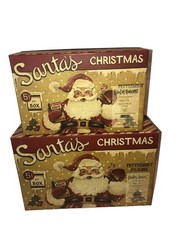 Set 2 Nesting ￼🎄 Stacking Lang Boxes Santa Claus Christmas Heavy Duty Fun