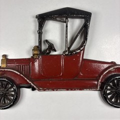 Vintage Sexton Cast Metal Iron RED Automobile Wall Art Decoration Hanging Plaque