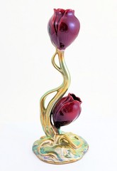 Zsolnay Eosin Double Tulip Art Nouveau Tulip