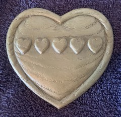 1987 Burwood Product Co. Green Decorative Hearts Set Of 2 Made In USA
