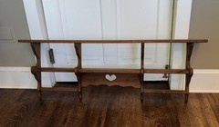 Vtg XL LARGE Wood Heart Shaped Shelf Hooks 90s Cottage Country Granny Core 48×18