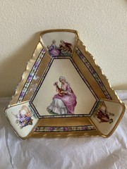 Antique German Beautifully Decorated Lovers Story Dish