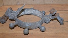 Rare cast steel vintage boat boom mast collar ring 8″ id ship collectible part