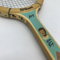 VTG 1970s Wilson Jet Billie Jean King Strata-Bow Blue 4 5/8 Tennis Racket 27″L