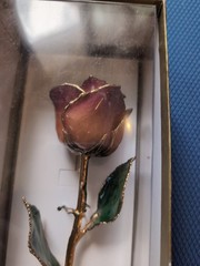 Vintage Real 24K Gold Dipped Rose