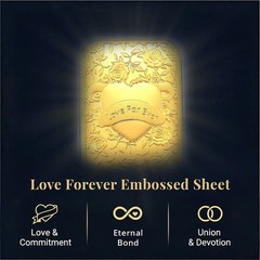 24K Gold Heart Love Forever Embossed Sheet 31 Ã— 45.5mm 10mg