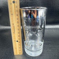 Vintage Kimiko Signed Silver Rimmed Knight Shield Highball Glasses Tumblers Set4