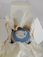 Bunratty Castle Ireland Wedgewood Blue Jasperware Trinket Box, Limited Edition.