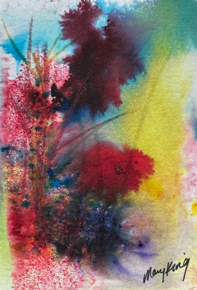 Watercolor ACEO Original Painting by Mary King – Flowers