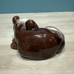 Vintage Lichten Ware Art Pottery Terrier Dog Figurine “Skipper” Hand Made in USA