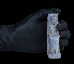 Rare Ancient Egyptian Antiques Goddess Sekhmet Seated Statue Figurine BC