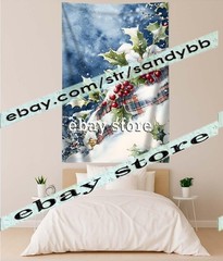 Holly & Snow tapestry traditional winter berry style 39X59 in