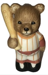 Vintage 😊 HomCo HOME INTERIORS Bear Figurine Baseball Fun