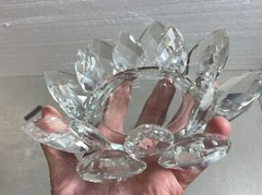 Shannon Ireland Crystal Prism Leaves Bowl 7 x 2 1/2″ REPAIRED