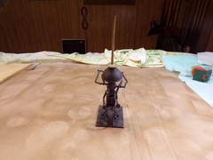 VTG Motorcycle Sculpture from Oil Can and Other Metal Objects