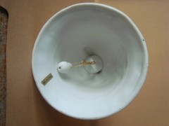 Vintage 1990’s Bisque Porcelain SANTA CHECKING HIS LIST Christmas 6 1/2″ BELL