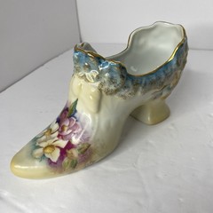 VINTAGE RS SUHL MARKED HAND PAINTED VICTORIAN EDWARDIAN PORCELAIN SHOE