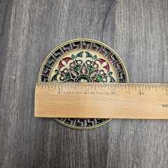 Byzantine Mosaic Brass Enamel Coasters Set Handmade Greece Religious Wall Art
