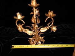 Vintage Italian Rose Tole Candelabra