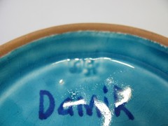 Vintage Damir Usmanov Uzbekista Rishtan Art Pottery Blue Aqua Ceramic 11″ Bowl